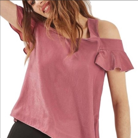 Topshop Tops - Topshop Velvet Off the Shoulder Top